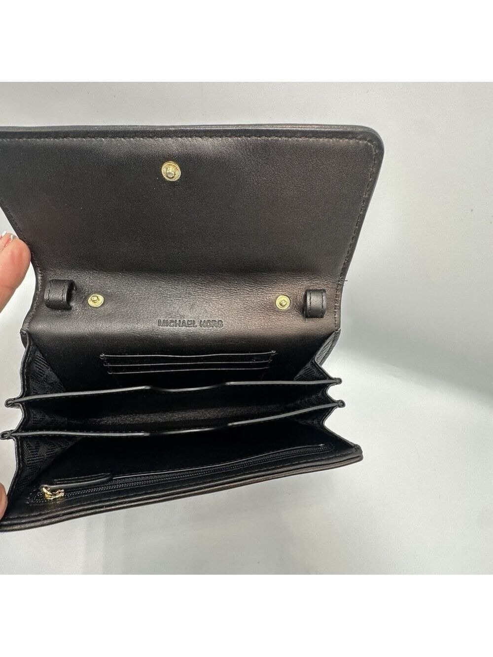 Michael Kors Crossbody Bag Black Calf Hair Jet Set Small Elegant Evening Purse - Picture 11 of 16